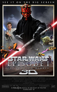 Star Wars The Phantom Menace 3D movie poster