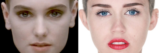 Miley Cyrus and Sinead O'Connor Wrecking Ball Mashup Music Video